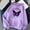 Purple, variant on Dyfzdhu Hoodies for Women Trendy Butterfly Graphic Print Long Sleeve Sweatshirt Loose Pullover Hooded Top, Purple L