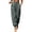 Gray, variant on Women Double Button High Waist Pleated Harem Jogger Pants Elastic Ankle Cuffed Loose Tapered Casual Business Pants Soft Woven Fashion Jogging Trousers White S