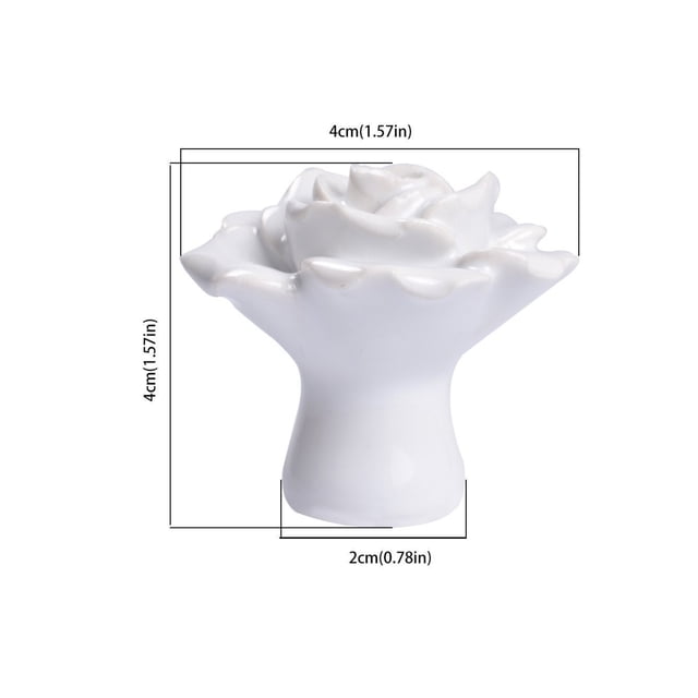 Rose drawer knobs 2pcs Rose Shaped Ceramic Kitchen Cupboard Cabinet Drawer Door Knobs Pull Handles (White)