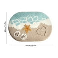 thumbnail image 3 of Beach-Themed Bathroom Rug, Wave-Sand Shell Starfish Design Bath Mat, for Shower, Bath Tub Decoration, Sea Beach Microfiber Absorbent Mat, Bedroom and Living Room and Front Entrance Decor Beachy Mat, 3 of 6