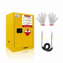 Fireproof Storage Cabinet, Explosion-Proof Certification, Static Mitigation Function, 180° Door Opening, Hazardous Storage Cabinets, Research Labs, Auto Repair Shops(Yellow)