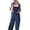 Blue, variant on Women's Sleeveless Linen Wide Leg Jumpsuit Rompers Overalls Harem Pants