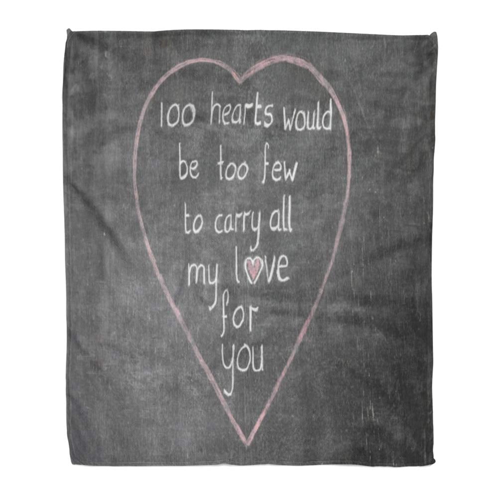 JSDART Throw Blanket Warm Cozy Print Flannel Valentines Day Poem Written in Chalk on Old School