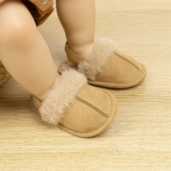 Baby Sweetie Baby Girls Sandals Cute Plush Patchwork Princess Flats Casual Walking Shoes for Newborn Infant Toddler