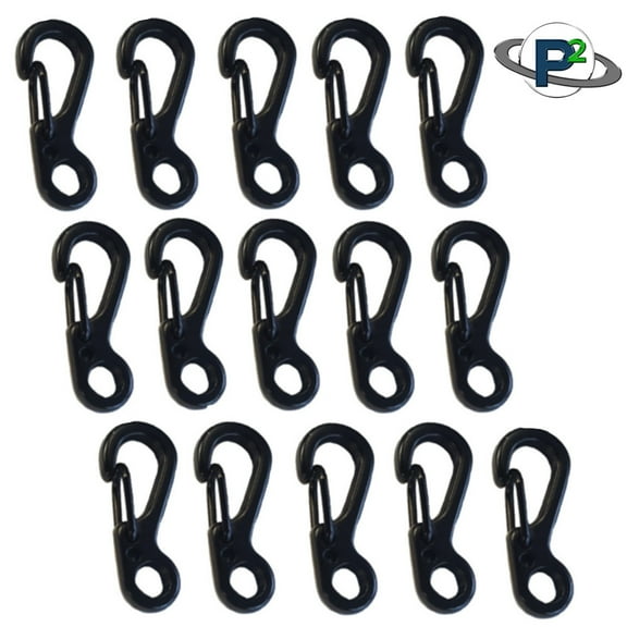 Paracord Planet 15PCS Mini SF Keychain Carabiner Clip - Black