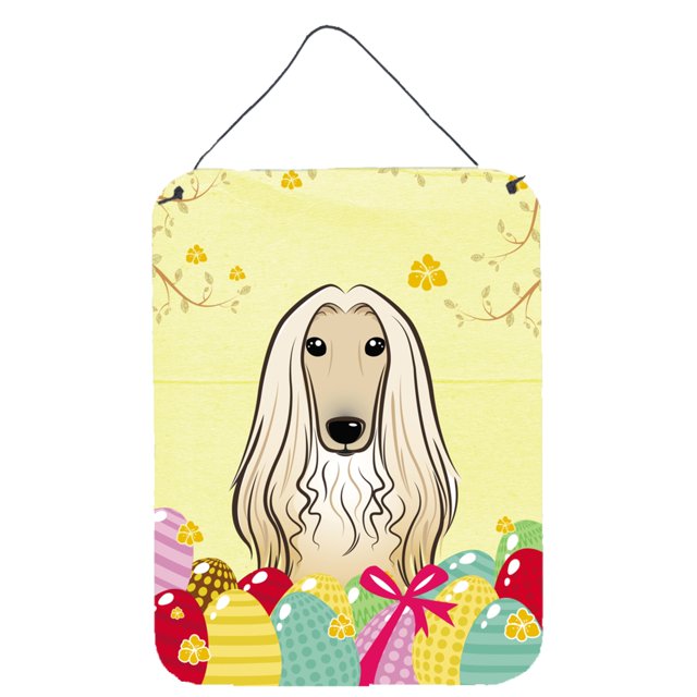 Caroline's Treasures Afghan Hound Easter Egg Hunt Impresiones para colgar en la pared o en la puerta BB1926DS1216, 16HX12W, Multicolor Caroline's Treasures BB1926DS1216