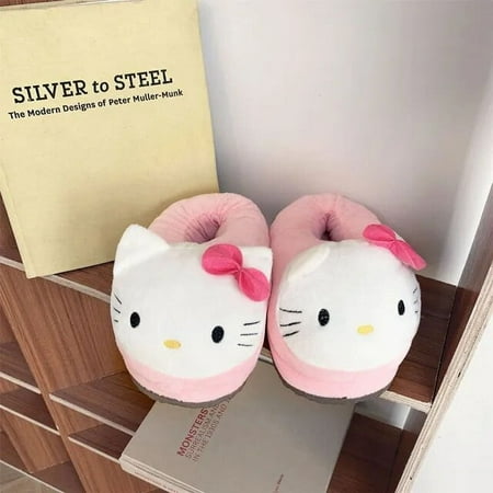 

Sanrio Hello Kitty Big Head Plush Slippers Winter Cartoon Y2K Cotton Shoes Plush Shoes Student Dormitory Bag Feet Cotton Shoes