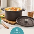 thumbnail image 2 of The Pioneer Woman 5-Quart Enameled Cast Iron Dutch Oven with Lid, Bronze, 2 of 12