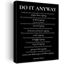 Inspirational Canvas Wall Art Motivational Do It Anyway Quote Canvas Print Positive Canvas Painting Office Home Wall Decor Framed Gift 12 x 15 Inches