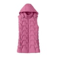 thumbnail image 4 of Kaondbfi Women's Outerwear Vests, Long Puffer Vest Quilted Hooded Vests Button Down Sleeveless Jacket Casual Zip Up Padded Jacket Winter Coat Winter Coat for Women, 4 of 6
