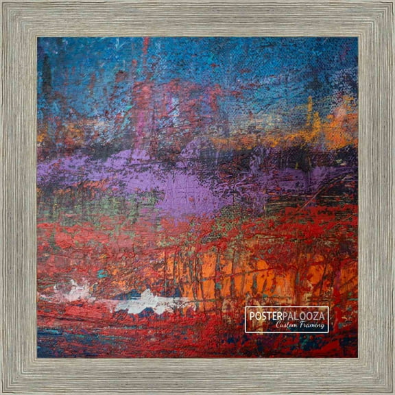 9x9 Grey Rustic Wide Barnwood Picture Frame - UV Acrylic, Foam Board Backing, Hanging Hardware