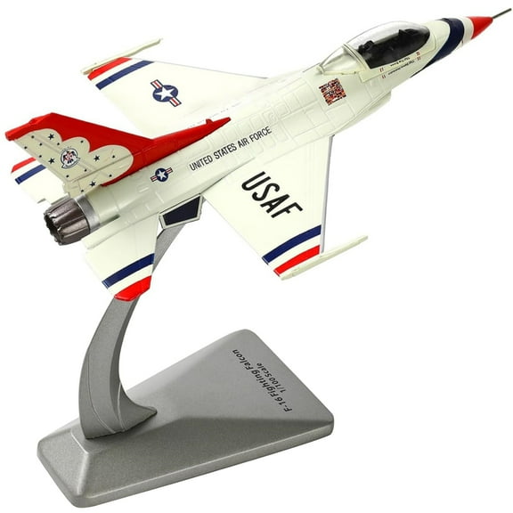 ARCADORA USAF F-16 Fighting Falcon Thunderbirds Model for Display 1:100 Scale Diecast Alloy Aircraft for Aviation Enthusiasts