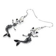 thumbnail image 3 of Cat Mermaid Skeleton Earring Earrings Acrylic Goth Rose Flower Dia De Los Muertos Earring, 3 of 5