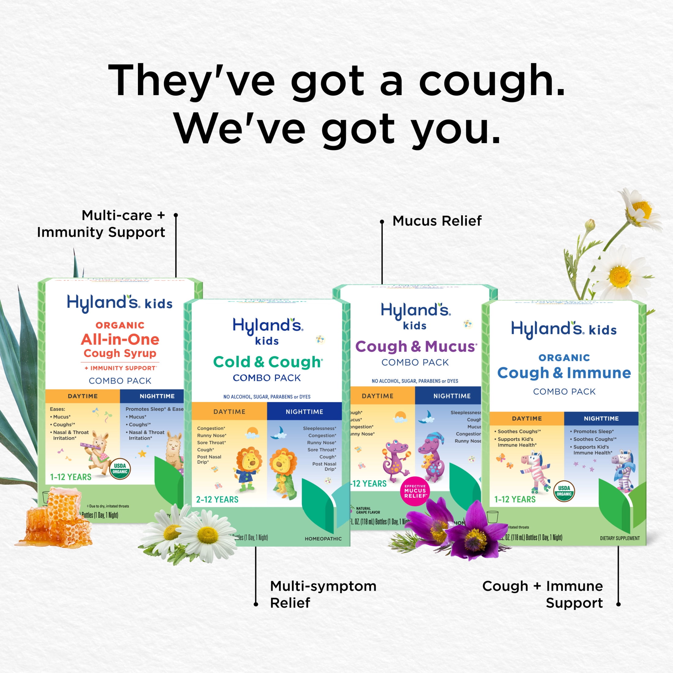 Hyland's Kids Organic Cough & Immune, Ages 1-12, Nighttime, 4 fl oz