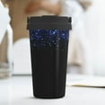thumbnail image 6 of Fotbe Black Blue Glitter Sparkles Printed Insulated Travel Coffee Mug Spill Proof Leak Proof Stainless Steel Coffee Tumbler Reusable Coffee Cups with Lids Thermos, 6 of 8
