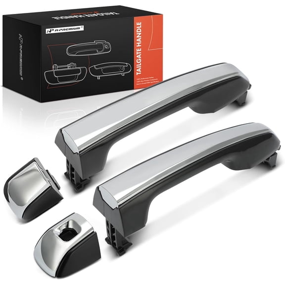A-Premium Front Driver and Passenger Side Exterior Door Handle with Keyhole Compatible with Toyota 4Runner 2010-2024 & Lexus GX460 2010-2021, Black & Chrome