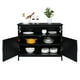 thumbnail image 5 of Zimtown Gabinete de buffet con almacenamiento Cocina Comedor Aparador Gabinete de almacenamiento de buffet Servidor de buffet Armario Armario Mesa de consola con estante de 2 puertas Negro Zimtown contemporary, 5 of 6