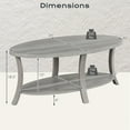 thumbnail image 3 of Gymax 2-Tier Oval Coffee Table w/ Storage Shelf Rubber Wood Accent Tea Table, 3 of 10