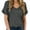 deep gray, variant on Womens V-Neck Shirts with Front Pocket Decoration Short Sleeve Solid Casual Loose Fit Trendy T-Shirt