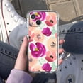 thumbnail image 5 of Pink Flower Case for iPhone 13 Mini,Aesthetic Colourful Floral Pattern Soft TPU Full Cover Case, 5 of 5