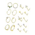 thumbnail image 1 of Kit 18 piezas joyería corporal con pequeños huesos, acero inoxidable, para mujer, elegantes y modernos, ideales para decorar la nariz o para Color dorado, 1 of 8