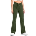 thumbnail image 5 of qucoqpe Womens Flare Leggings Casual Stretchy Pleated Drawstring Elastic Waist Workout Running Yoga Pants, 5 of 5