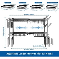 Over The Sink Dish Drying Rack, Expandable 2-Tier Stainless Steel with Utensil Holder for Kitchen Counter