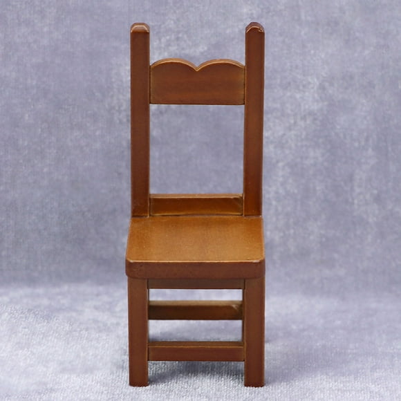 Minkissy 1Pack Miniature Wooden Chair 3.54X1.45X1.38in Maroon Color for Home Decoration and Activities