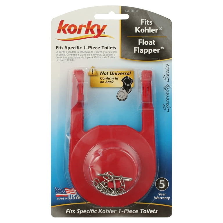 Korky Fits Kohler Rialto Float Toilet Flapper, Stainless Steel