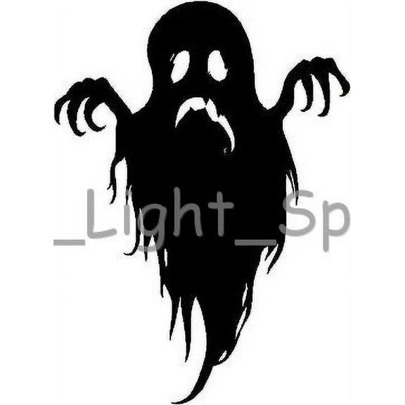 (2) Spooky Ghost Silhouette Halloween Vinyl Decal Car Window Stickers BLACK
