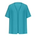 thumbnail image 4 of Fanxing Bolero Shrugs for Women Plus Size Open Front Cardigan Loose Business Casual Short Sleeve Cropped Tops Mint Green 4XL, 4 of 7
