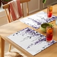 thumbnail image 4 of Purple Eucalyptus Leaves Placemats Set of 12 Summer Watercolor Leaf Place Mats Indoor Wipeable Table Mats Washable Cloth Dining Table Placemats for Kitchen Holiday Party Home Decor 13x19 Inch, 4 of 9