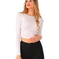 thumbnail image 5 of U-Wear Women’s Open Back Long Sleeve Blouse Top, White, Large, 5 of 9