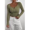 thumbnail image 3 of Remera Henley de Manga Larga PRETTYGARDEN Otoño 2025 Gris Verde M, 3 of 8