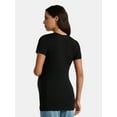 thumbnail image 3 of Time and Tru Women's Maternity Non Shirred Tee with Short Sleeves, Sizes S-XXL, 3 of 5
