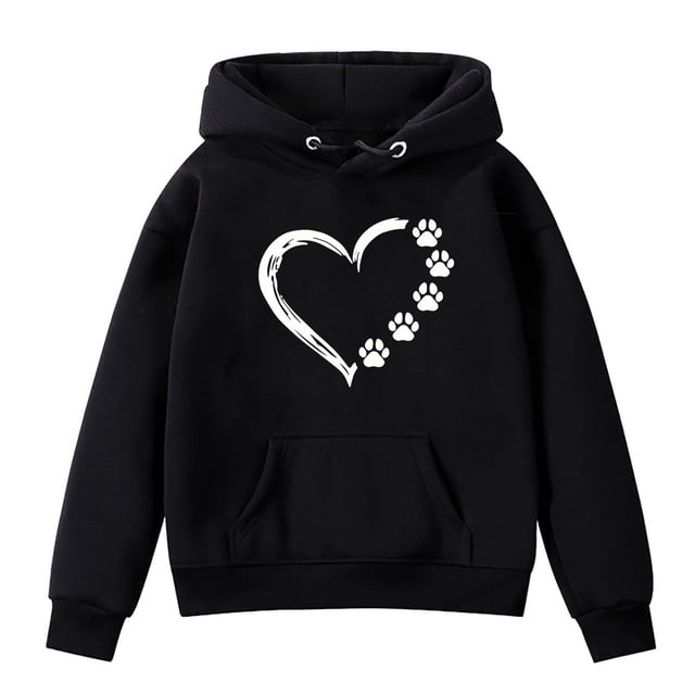 MeetoTime Girls Long Sleeve Sweatshirt Fleece Oversized Hooded Sweatshirt Fall Lightweight Print Hoodies