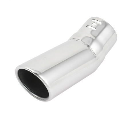 Unique Bargains Vehicles Car 56mm Slant Bent Tip Stainless Steel Exhaust Muffler Tail (Best Muffler For 4 Cylinder)