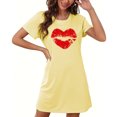 thumbnail image 5 of Tnhcen Women's Large Size Milk Silk Sleepwear Double-Sided Brushed Short Dress Round Neck Short Sleeve Summer Cute Print Soft & Breathable Polyester Spandex S-2XL, 5 of 5