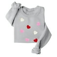 thumbnail image 5 of ibuvkizy Valentine's Day Womens Sweatshirt Round Neck Lover's Love Print Sweatshirt Long Sleeved Pullover Top/shirt Gray,XS, 5 of 7