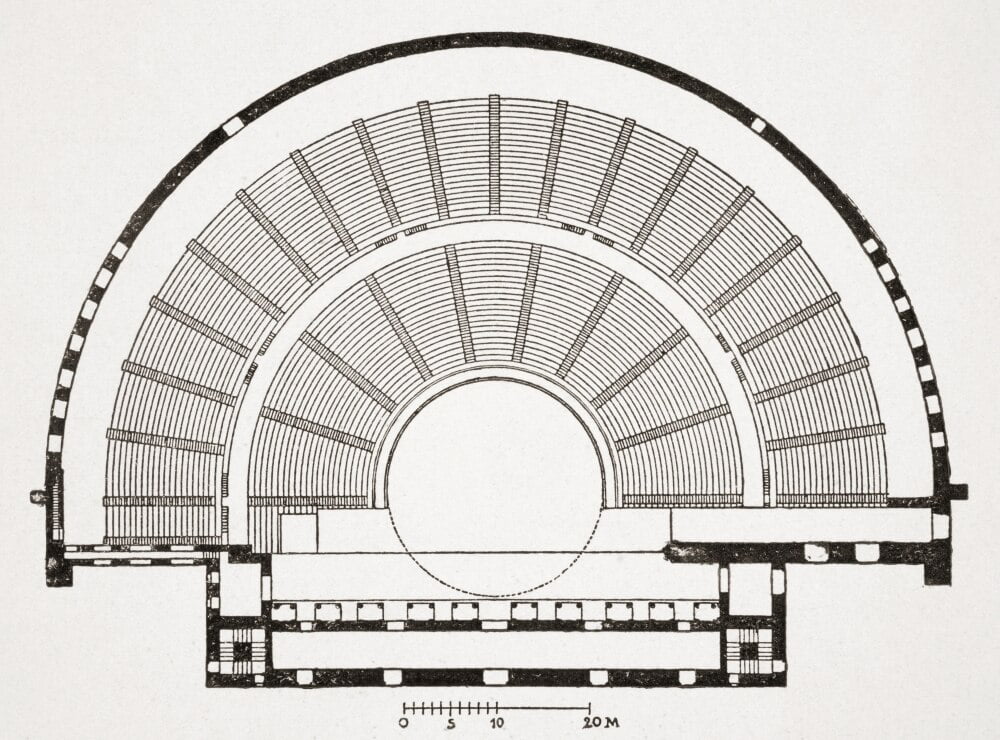 Floor Plan Of The Roman Theatre At Aspendos Or Aspendus