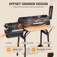 thumbnail image 4 of Segmart Charcoal Grill with Offset Smoker, Portable Outdoor Barrel Grill with Front Shelf, Built-In Thermometer & Wheels, 338 Sq. In. Cooking Area, Ideal for Backyard Patio BBQ, 4 of 8