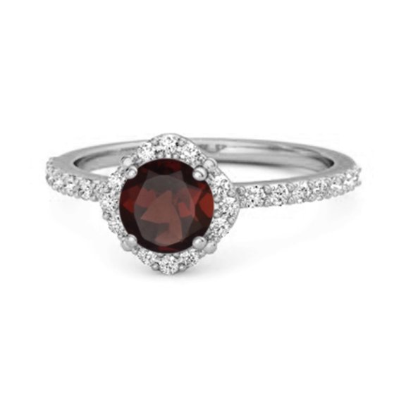 0.25 Ctw Garnet Solitaire Accents 925 Sterling Silver Friendship Mother's Day Gift Ring