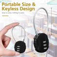 thumbnail image 3 of 4 Pieces Combination Padlock, Outdoor 3-Digit Waterproof Padlock for School Gym Locker, Sports Locker, Fence, Tool Box, Door, Case, Storage with Hasp, Employee Locker Locker (Black), 3 of 5