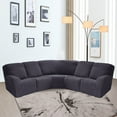 thumbnail image 2 of CHOK 2024 Housse de Canapé d'Angle 5 Places Sectionnel Inclinable Protecteur de Canapé d'Angle pour Salon Bleu Foncé, 2 of 11