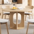 thumbnail image 3 of PHOYAL 47 inch Round Dining Table, Circle Kitchen Table for 4-6, Large Wood Dinner Table, Wooden Fluted Pedestal Dinning Table for Dining Room, Mid Century Modern Style, Natural, 3 of 10