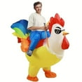thumbnail image 7 of Inflatable chicken costume rooster adult suit fun cosplay Christmas carnival Halloween dress up men and women birthday Christmas,Height 59"–74.8",Yellow, 7 of 7