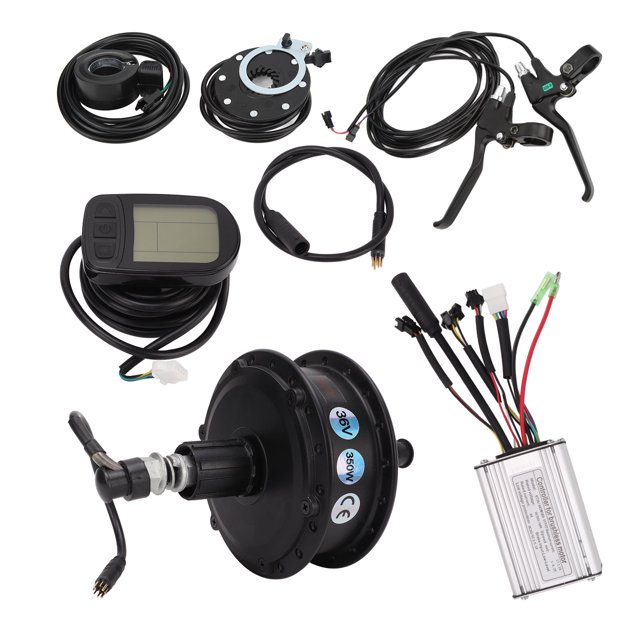 Kit de motor de cubo de bicicleta eléctrica, 36 V 350 W Kit de motor de cubo de bicicleta eléctrica W Kit de motor de cubo trasero de casete Funcionalidad versátil