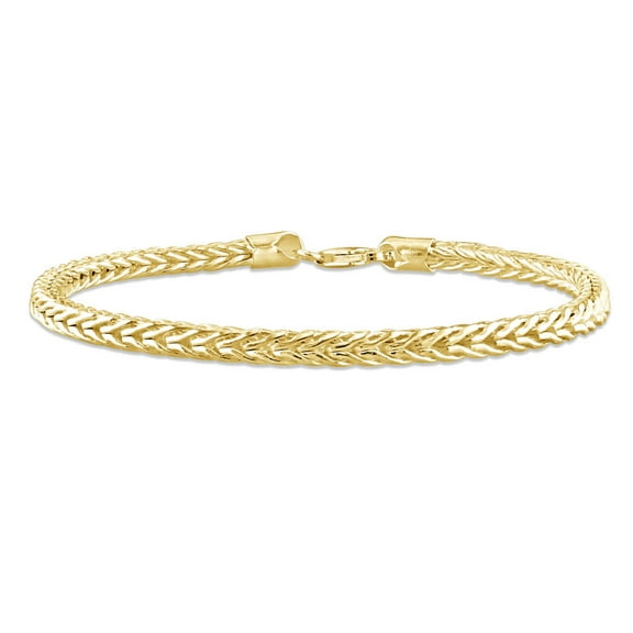 Amour 4.2mm Foxtail Chain Bracelet in 18k Yellow Gold Plated Sterling Silver
