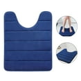 thumbnail image 4 of Tripumer U-Shaped Mat Contour Memory Foam Floor Toilet Mat 20 x 24 inch Bathroom Commode Contour Rug Non Slip Absorbent Toilet Mat Machine Washable Super Cozy Easier to Dry Navy Blue, 4 of 8