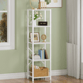 thumbnail image 4 of Satifur Bookshelf Bookcase Organizer with 5 Shelves for Living Room Bedroom Kitchen Garage 47.9"H, White, 4 of 9